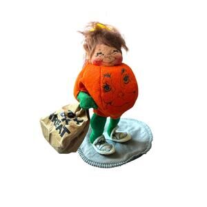 Annalee Pumpkin Kid Doll Decoration